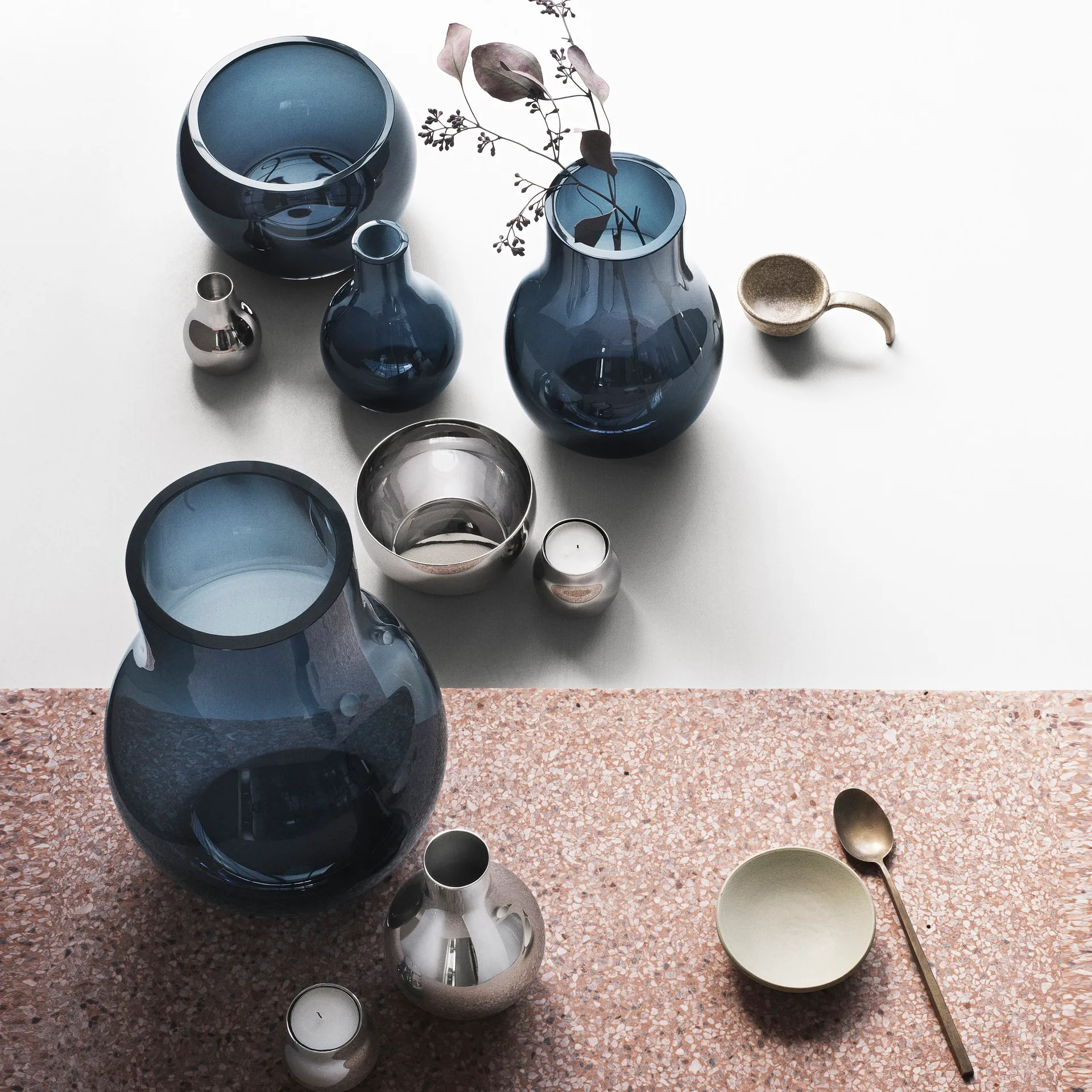 Cafu glazen vaas blauw, klein, 21,6 cm Georg Jensen