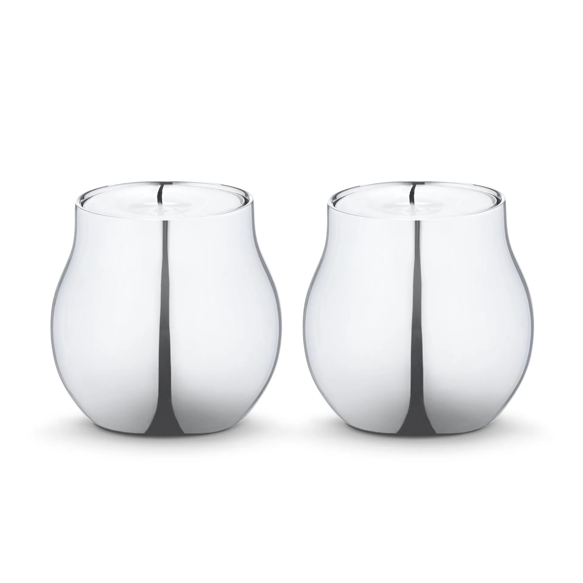Cafu waxinelichthouder 2-pack, roestvrij staal Georg Jensen