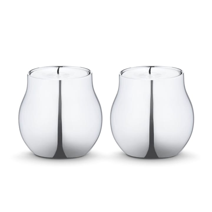 Cafu waxinelichthouder 2-pack - roestvrij staal - Georg Jensen