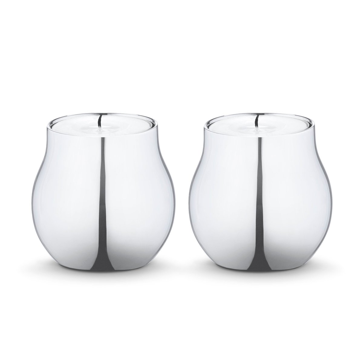 Georg Jensen Cafu waxinelichthouder 2-pack roestvrij staal