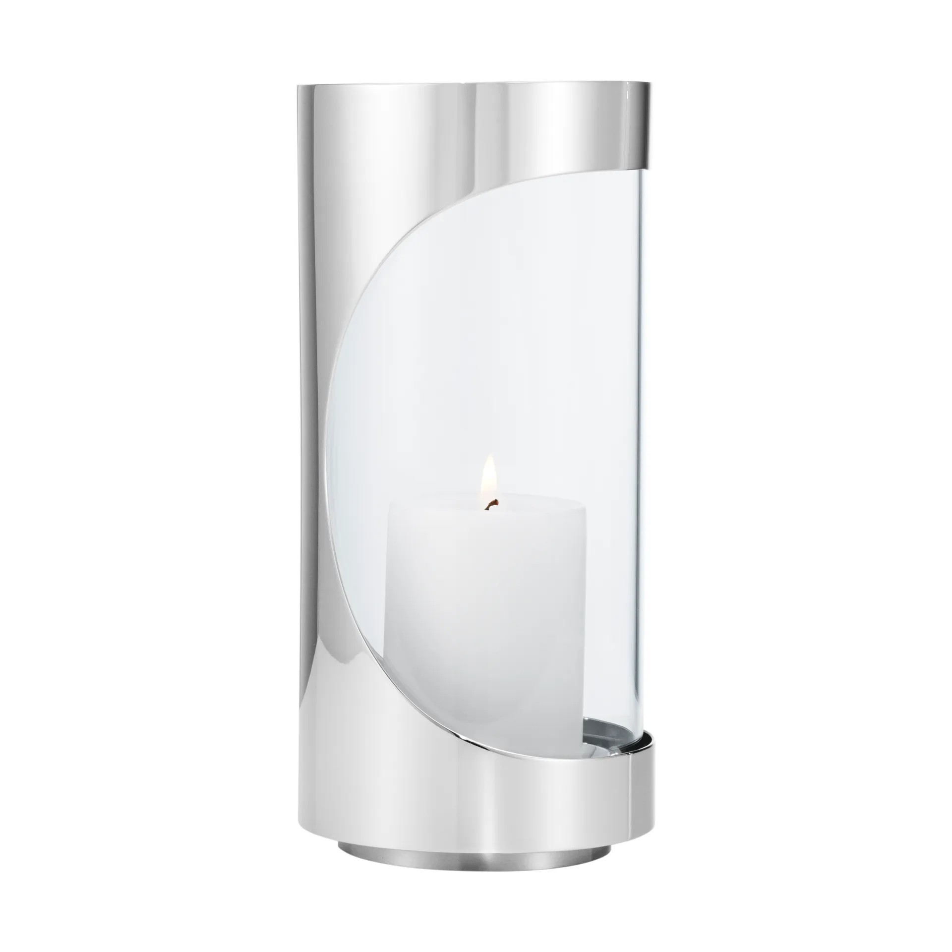 Chrome contours hurricane kaarsenhouder 22 cm, Roestvrij staal Georg Jensen