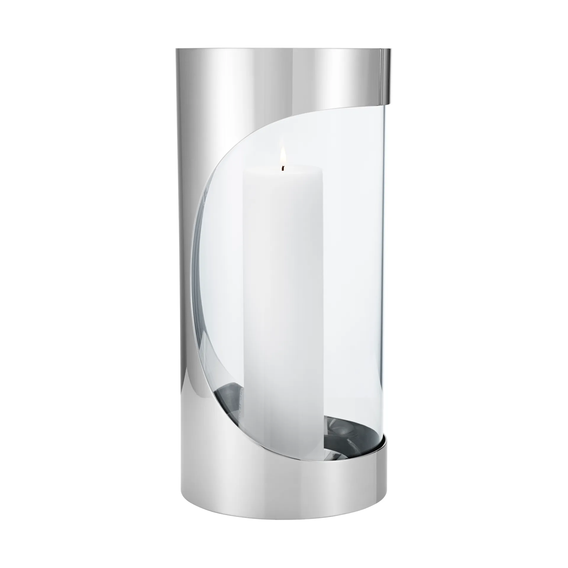 Chrome contours hurricane kaarsenhouder 33 cm, Roestvrij staal Georg Jensen