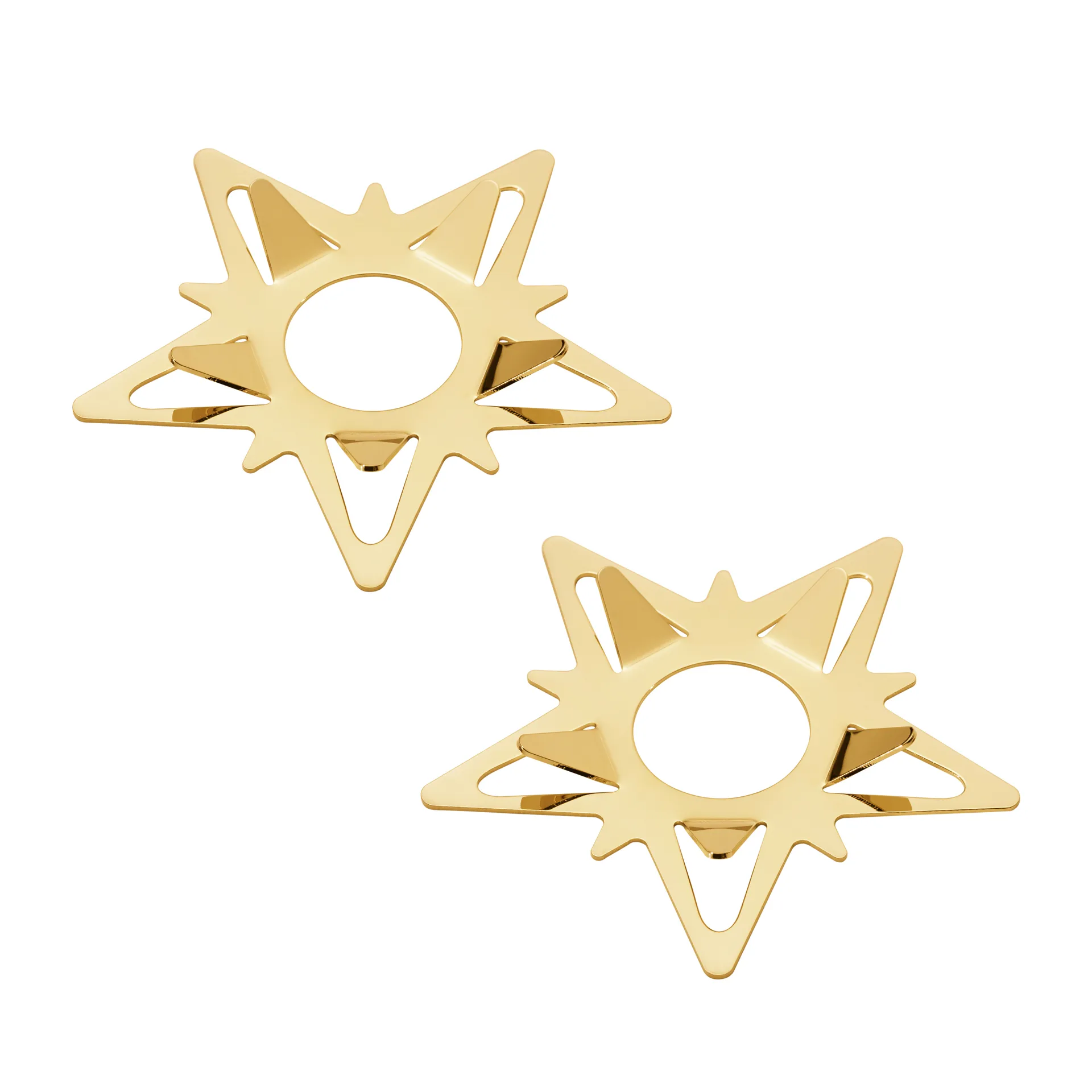 Classic christmas kaarsenmanchet ster 2-pack, Goud Georg Jensen