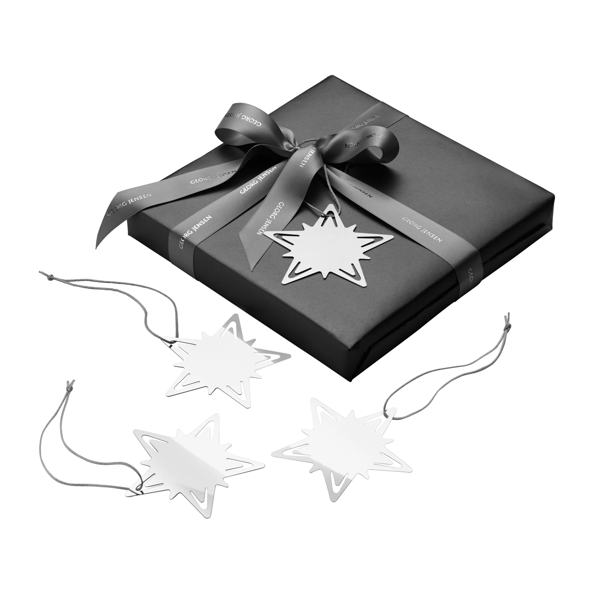 Classic christmas star cadeaudecoratie 4-pack, Zilver Georg Jensen