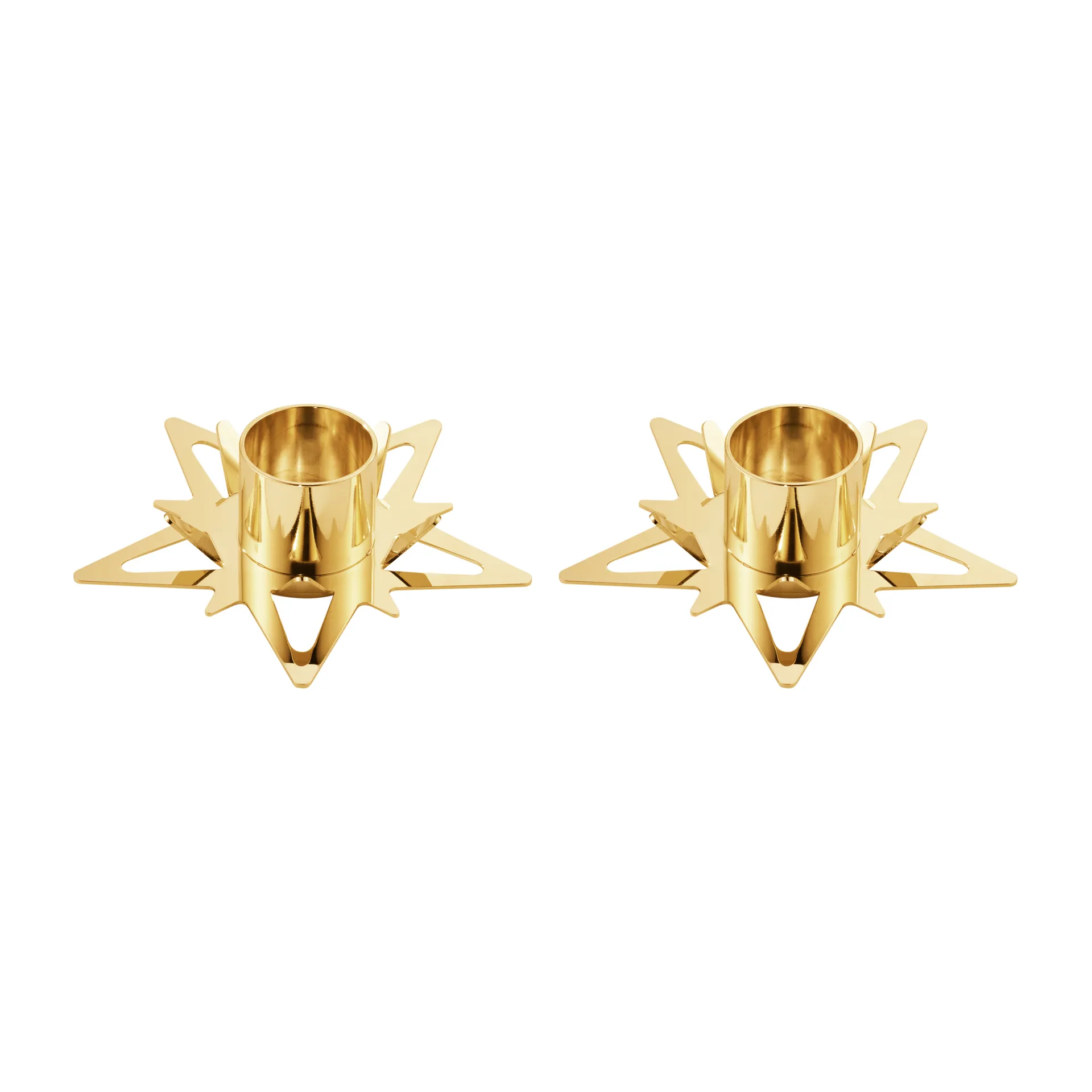 Classic christmas star kandelaar Ø9 cm 2-pack, Goud Georg Jensen