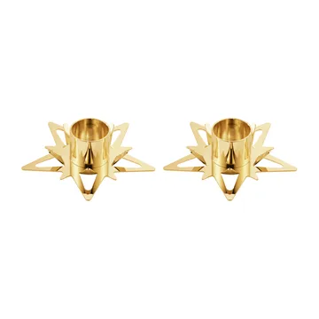 Classic christmas star kandelaar Ø9 cm 2-pack - Goud - Georg Jensen