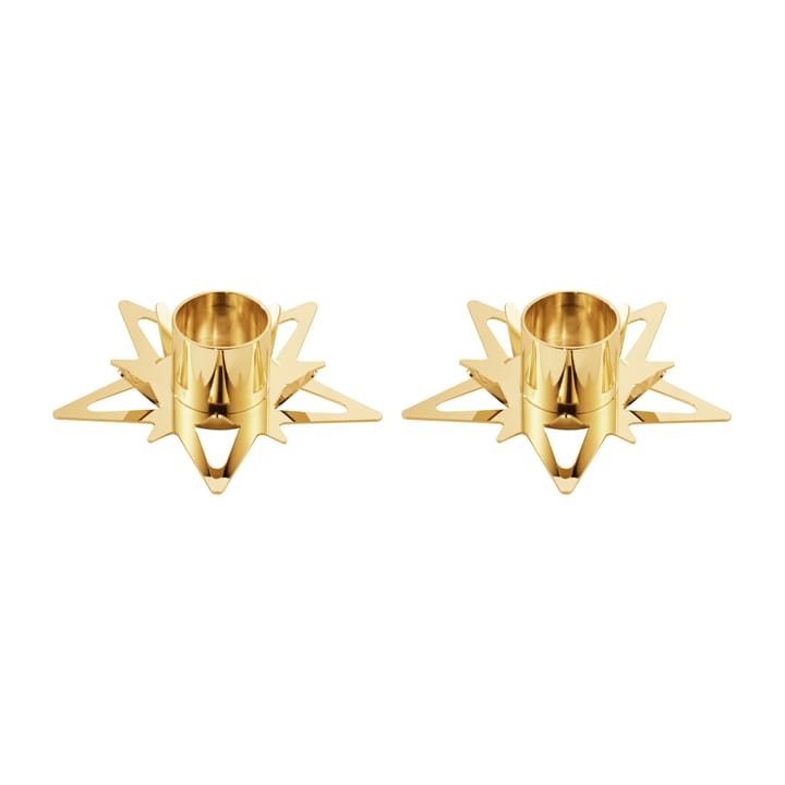Classic christmas star kandelaar Ø9 cm 2-pack - Goud - Georg Jensen