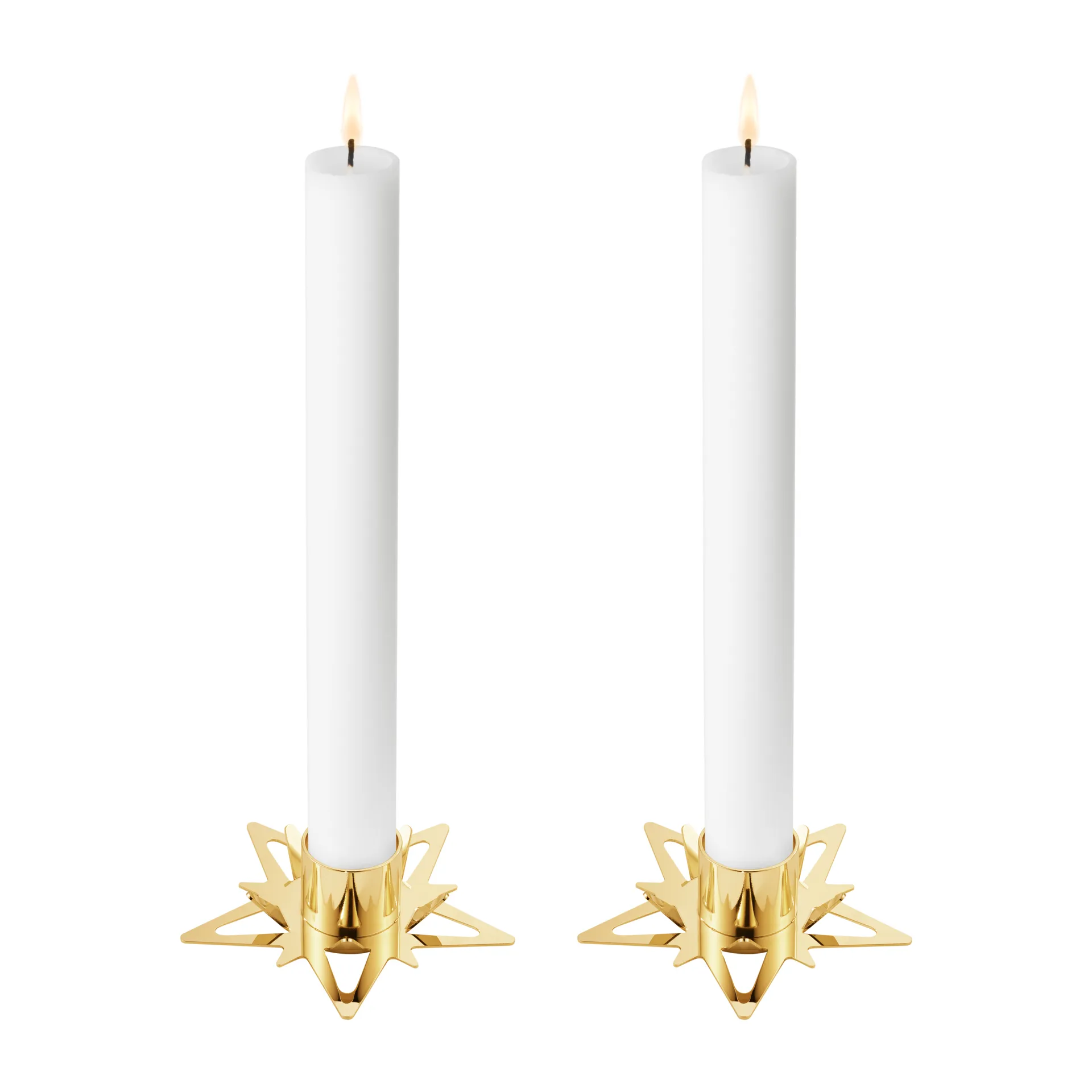Classic christmas star kandelaar Ø9 cm 2-pack, Goud Georg Jensen