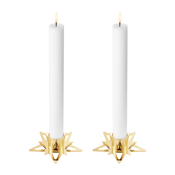 Classic christmas star kandelaar Ø9 cm 2-pack, Goud Georg Jensen