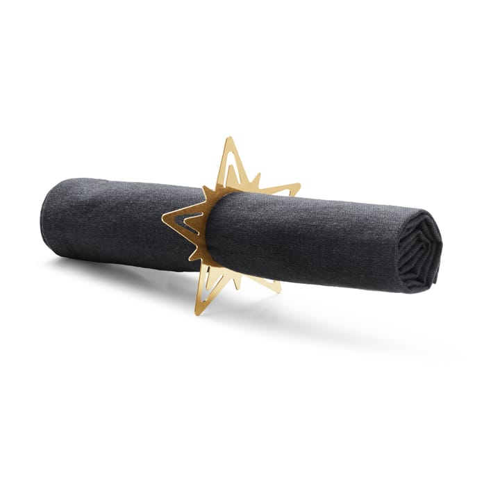 Classic christmas star servetring Ø9 cm 2-pack - Goud - Georg Jensen