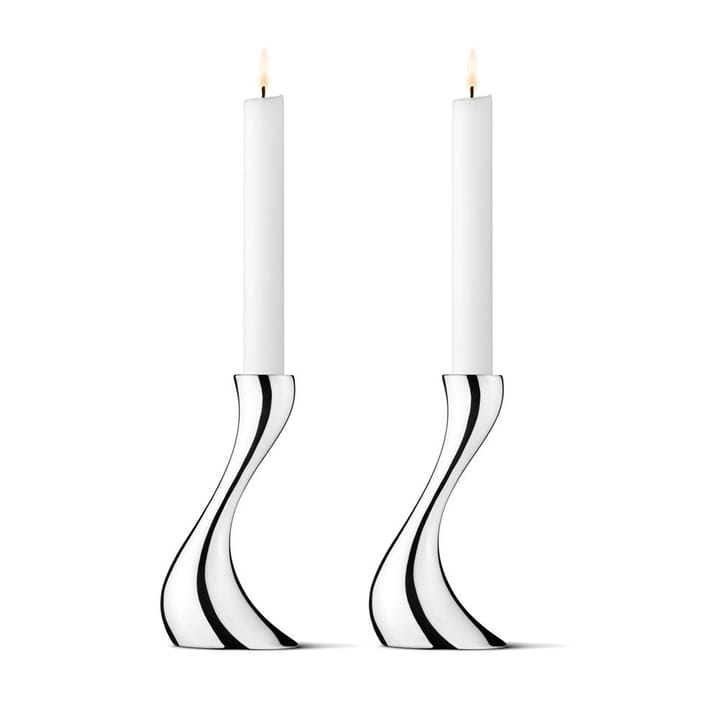 Cobra kaarsenhouder 2-stuks - Klein, 16 cm - Georg Jensen
