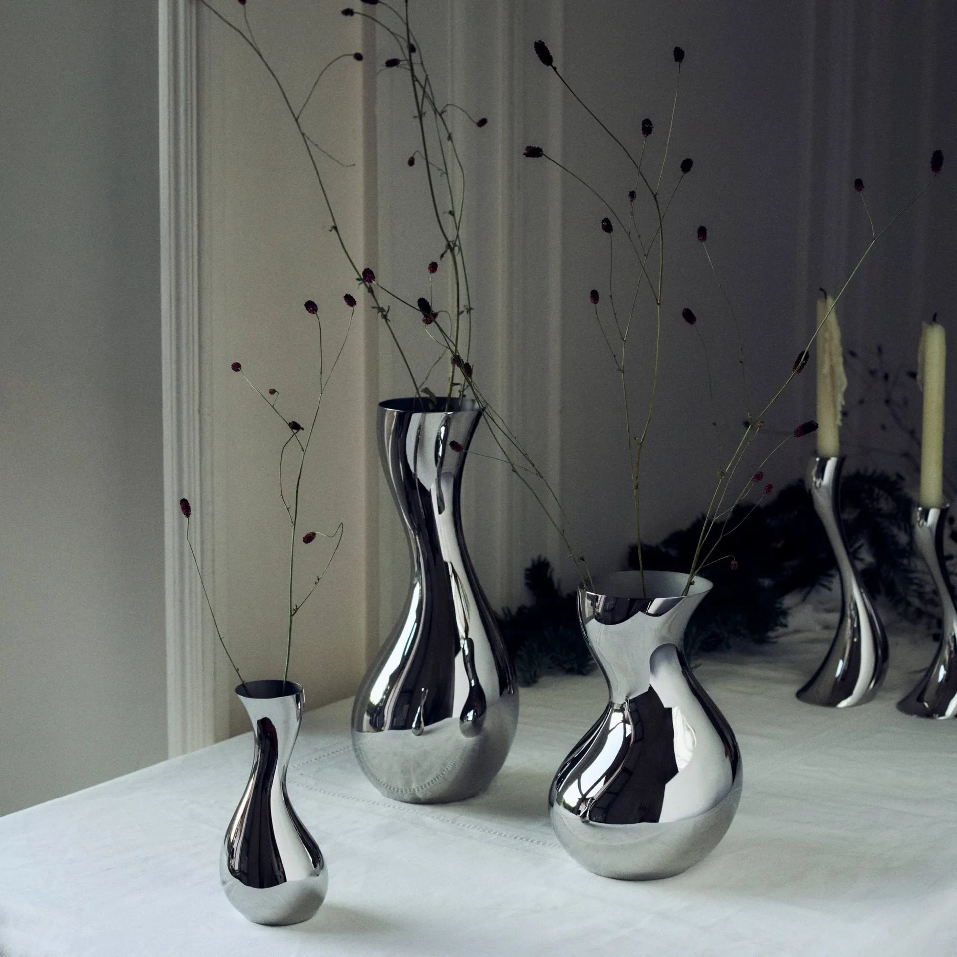 Cobra vaas, Roestvrij staal, medium Georg Jensen