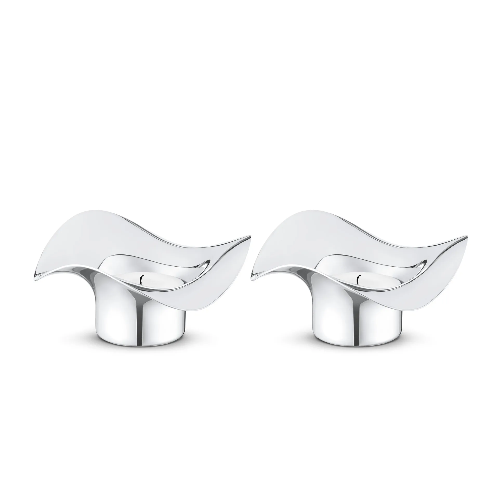 Cobra waxinelichthouder 2-pack, roestvrij staal Georg Jensen