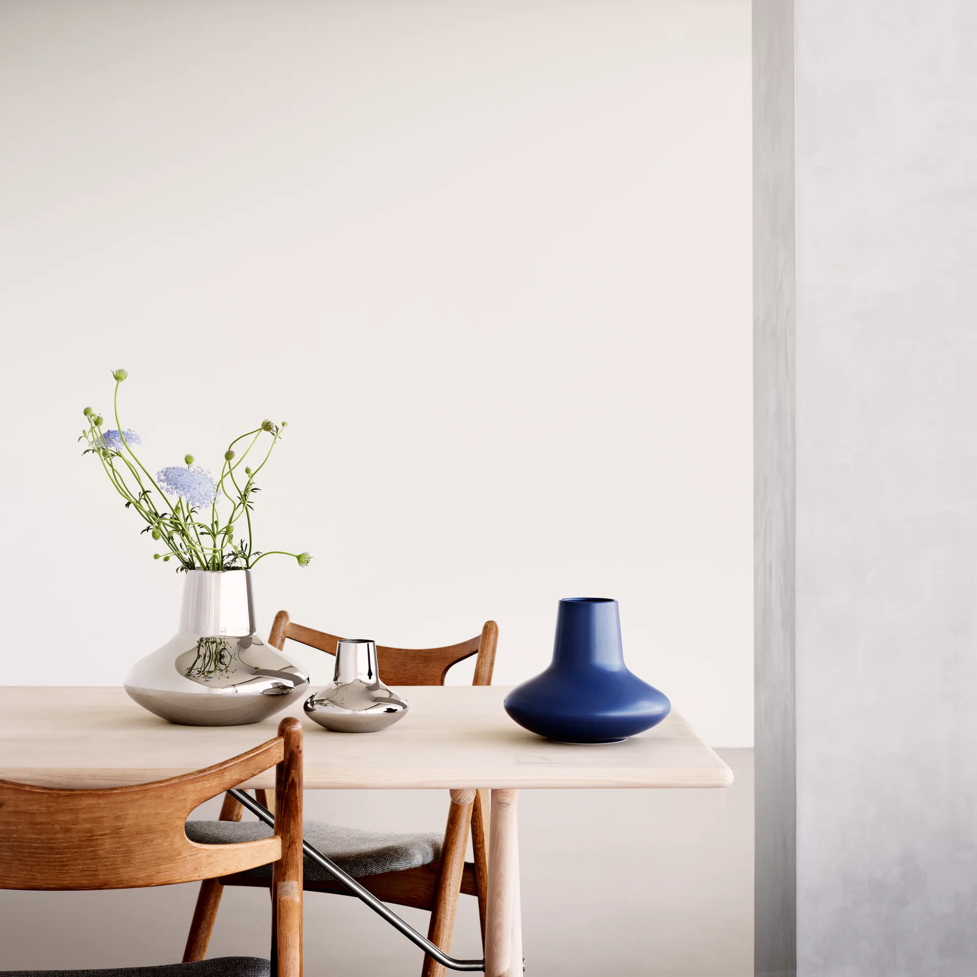 Henning Koppel vaas roestvrij staal, groot - 22,2 cm. Georg Jensen