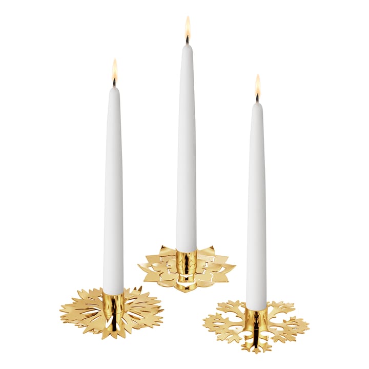 Ice Flower kandelaar 3-delig - Verguld - Georg Jensen