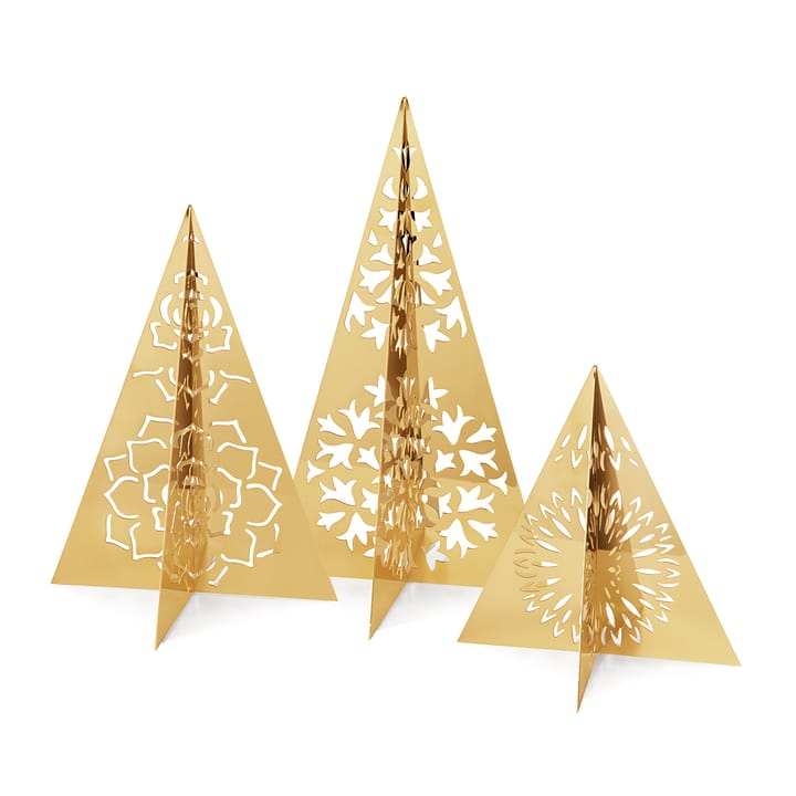 Ice Flower kerstdecoratie 3-delig - Verguld - Georg Jensen