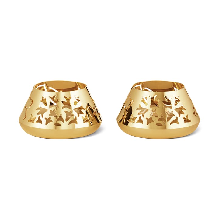 Ice Flower theelichthouder 2-pack - Verguld - Georg Jensen