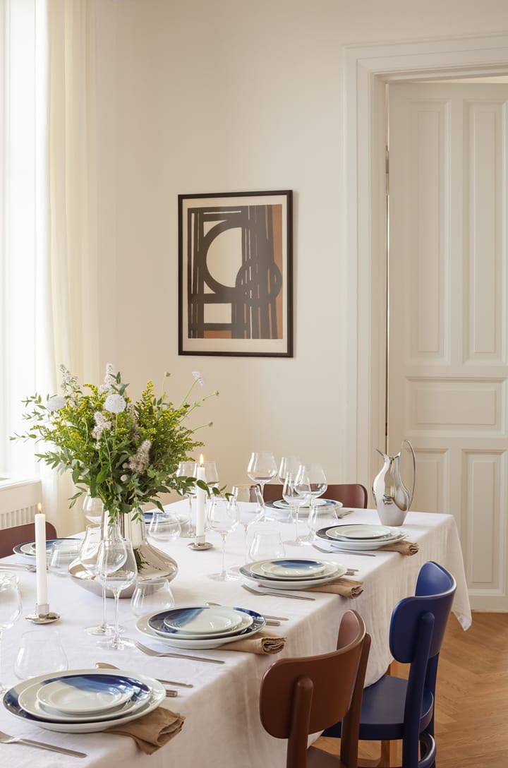 Koppel dinerbord decor Ø27 cm, Wit-blauw Georg Jensen