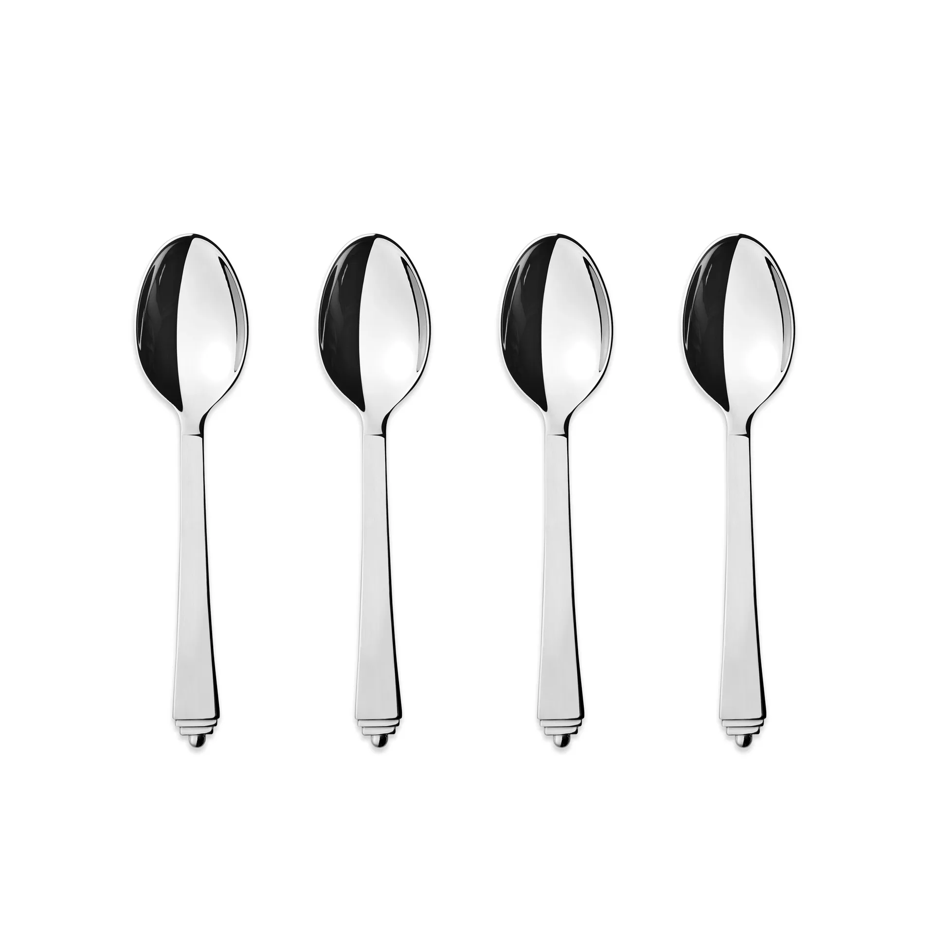 Pyramid thee- en koffielepel, 4-pack Georg Jensen
