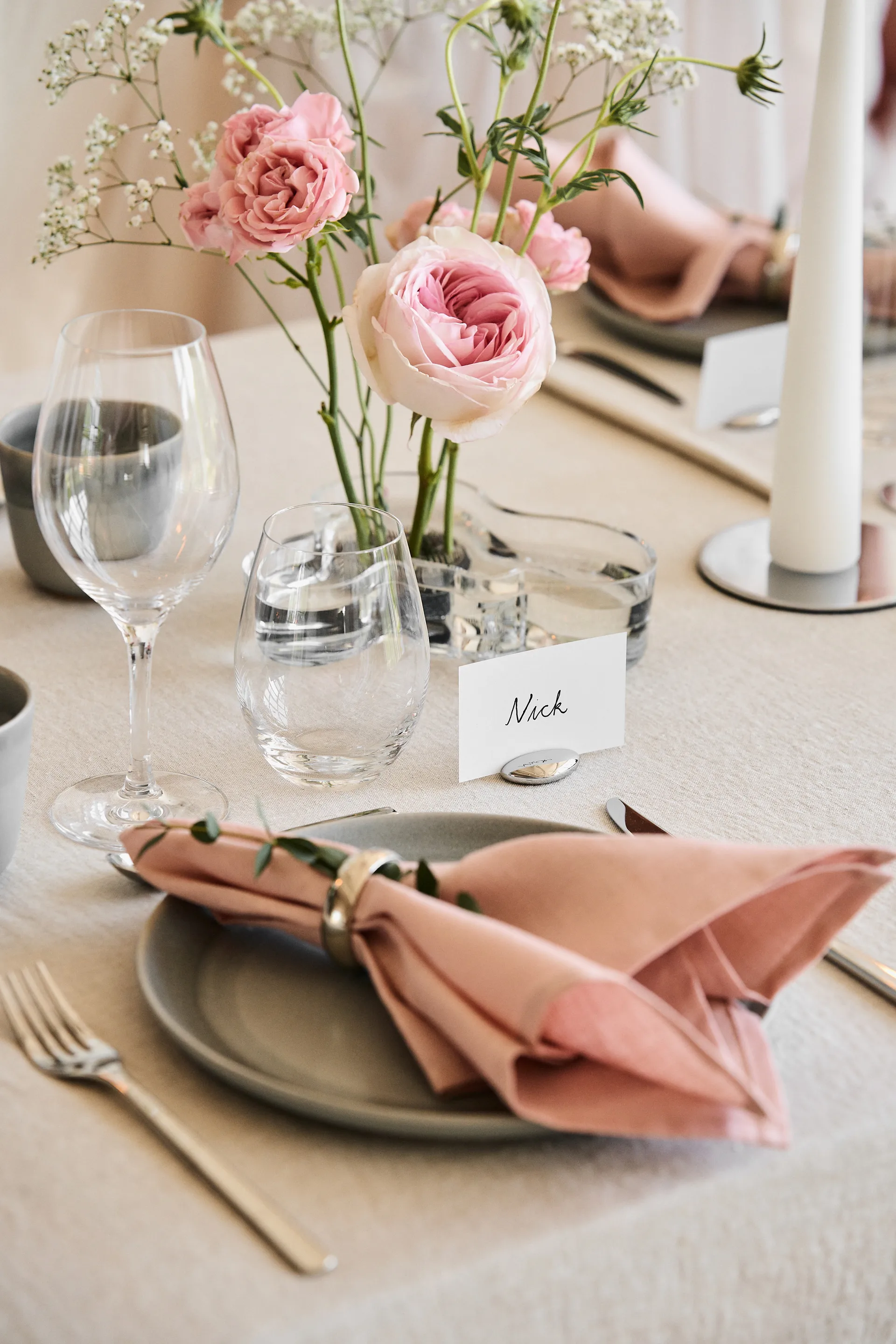 Sky houder voor tafelkaartjes 4-pack incl. 24 kaarten, Roestvrij staal Georg Jensen