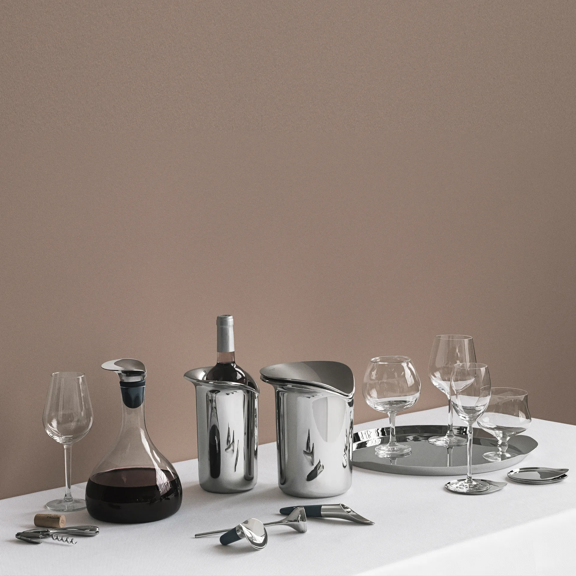 Wine ijsemmer met tang, 21 cm. Georg Jensen