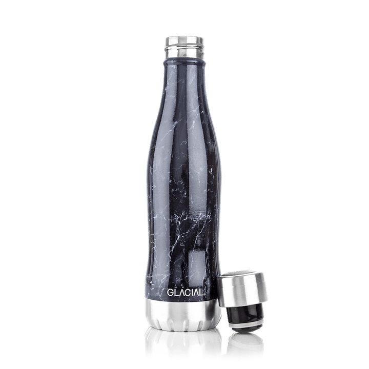 Glacial waterfles 400 ml - Black marble - Glacial