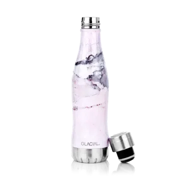 Glacial waterfles 400 ml - Pink marble - Glacial