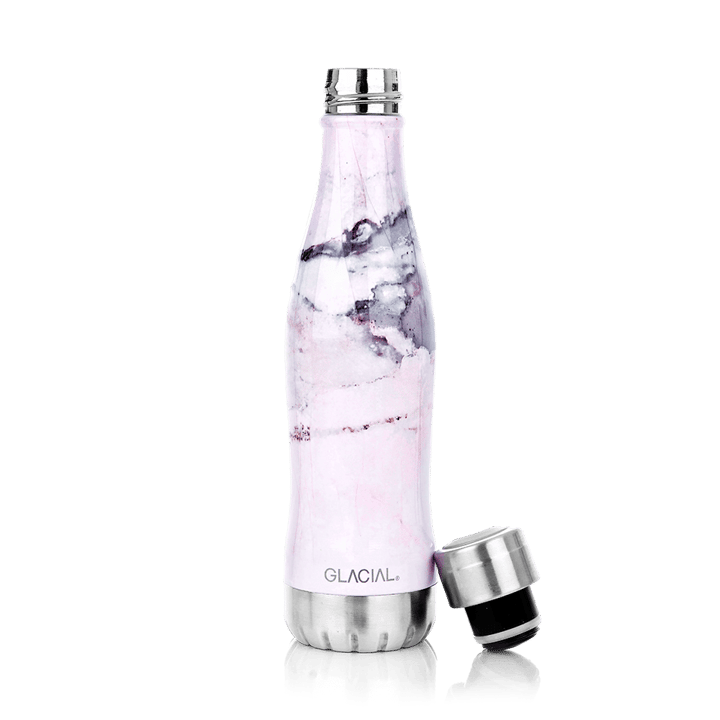 Glacial waterfles 400 ml - Pink marble - Glacial