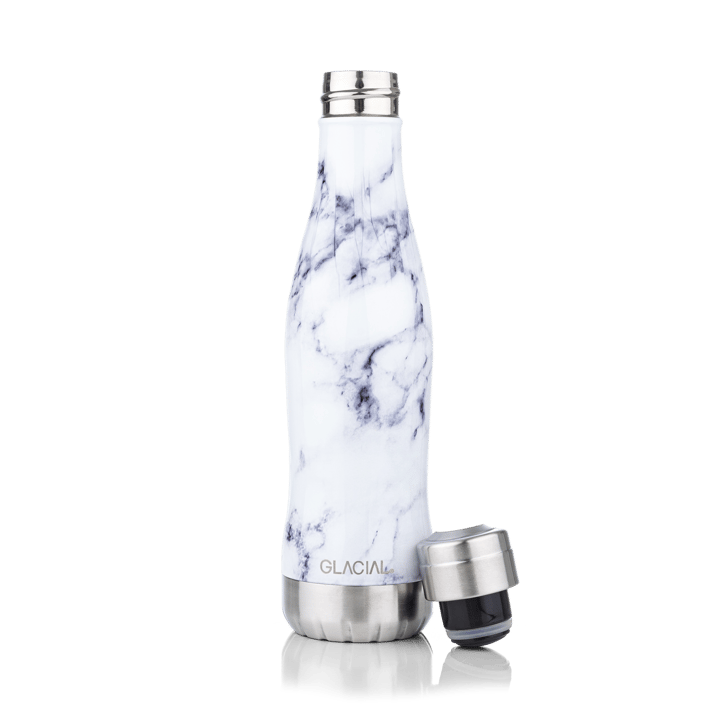 Glacial waterfles 400 ml - White marble - Glacial