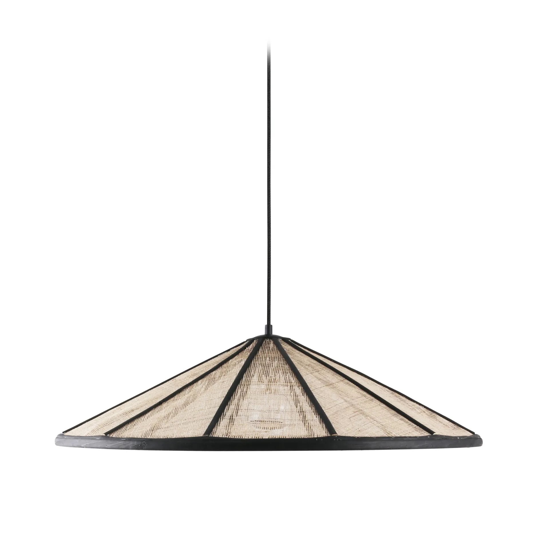 Akira hanglamp Ø70 cm, Zwart-natuur Globen Lighting
