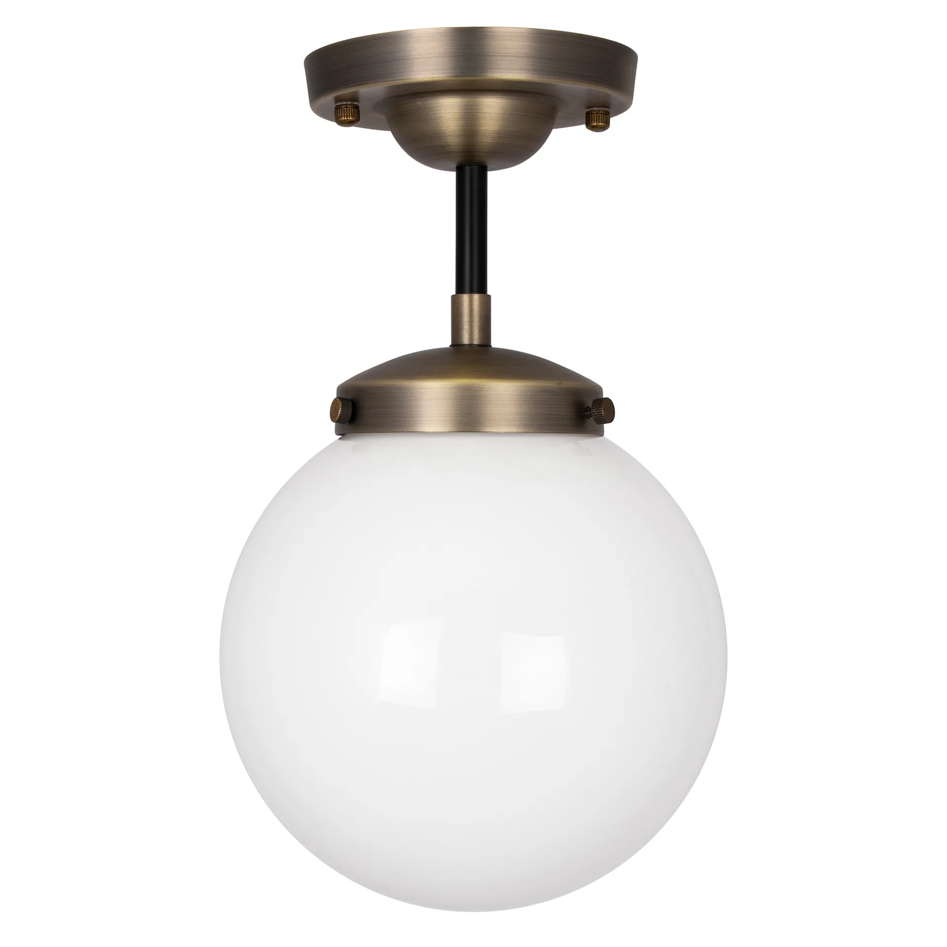 Alley plafondlamp IP44, Antiek messing-wit Globen Lighting