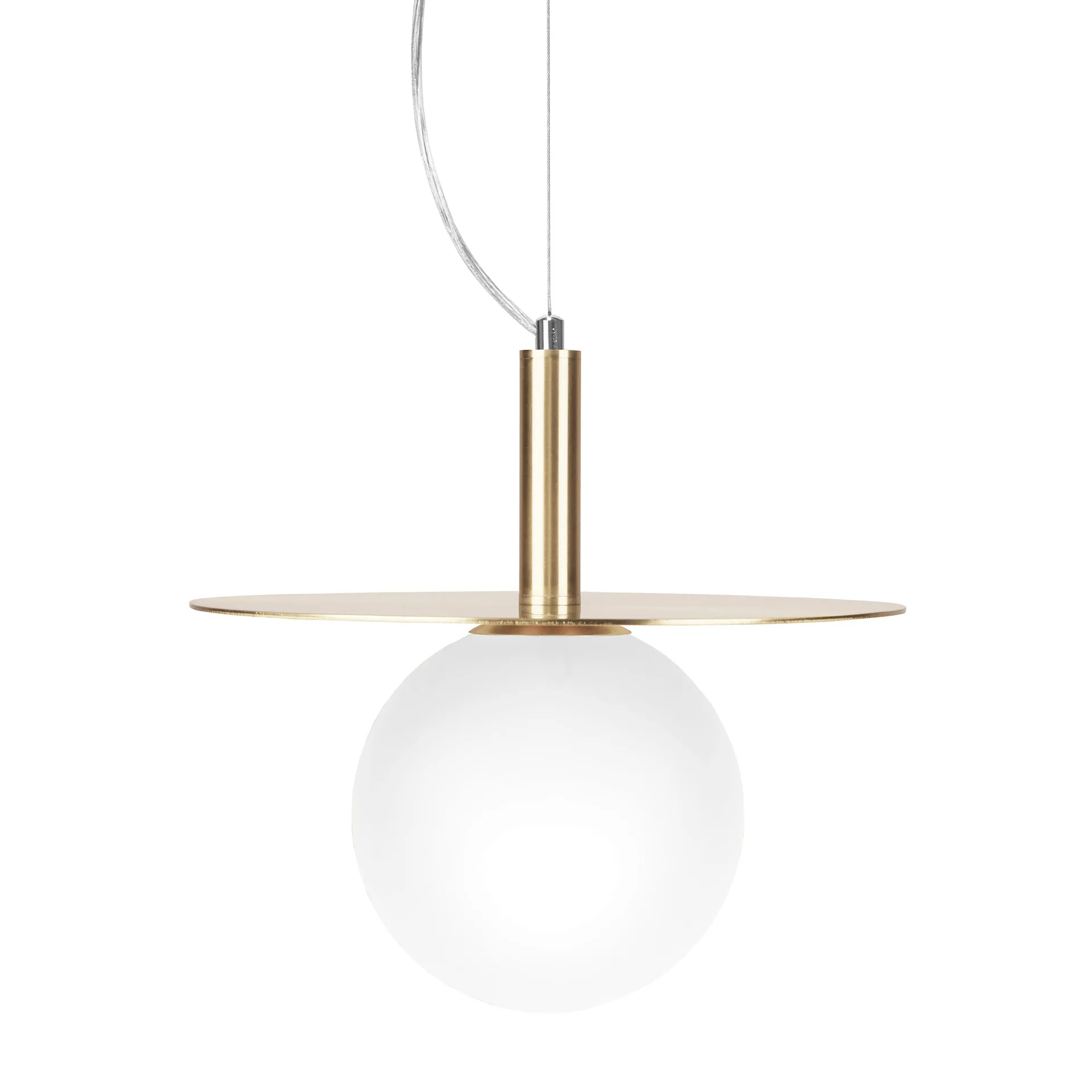 Art Deco hanglamp, Messing-opaalglas Globen Lighting