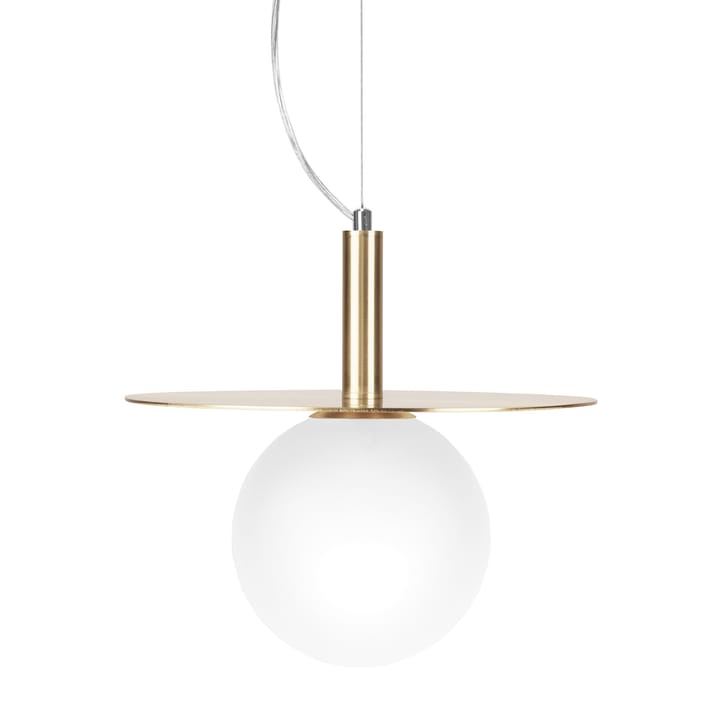 Art Deco hanglamp, Messing-opaalglas Globen Lighting