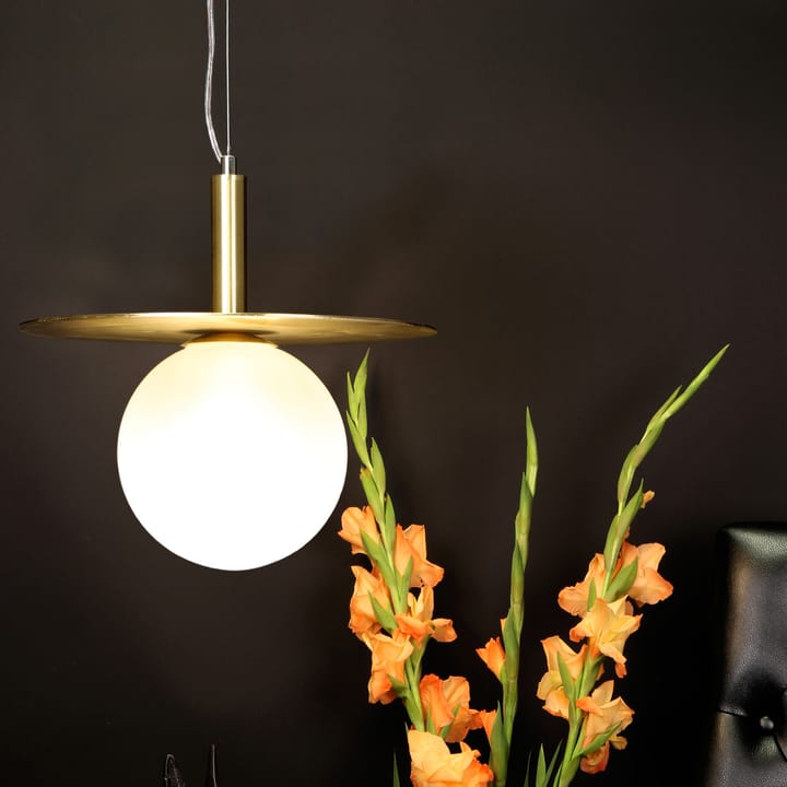 Art Deco hanglamp, Messing-opaalglas Globen Lighting