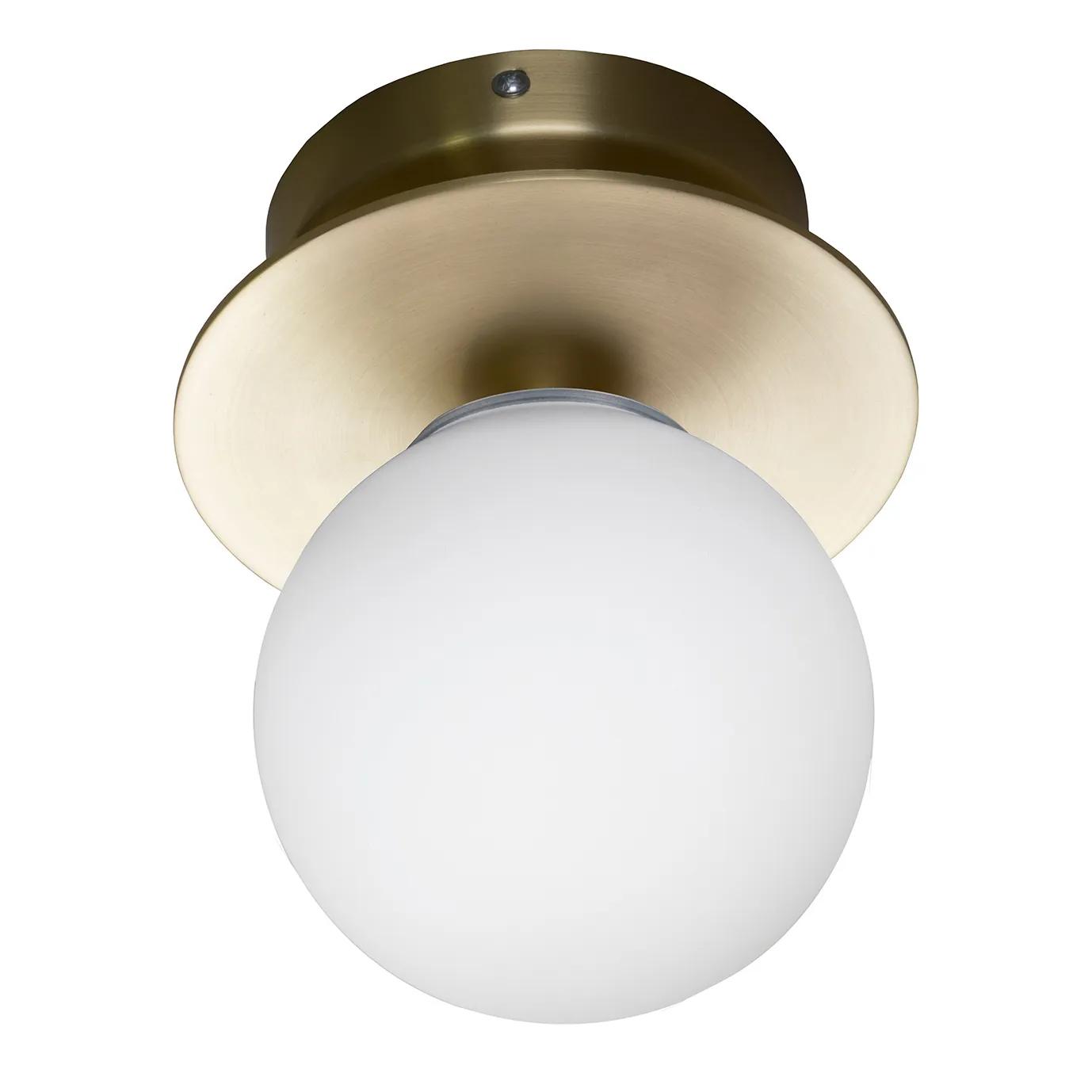 LED wandlamp Ball, 1-lamp, nikkel, neerwaarts