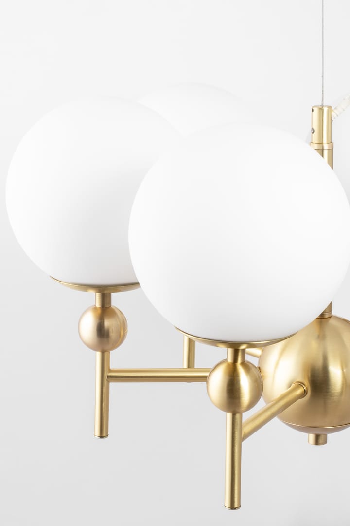 Astrid hanglamp Ø50 cm, Geborsteld messing-wit Globen Lighting