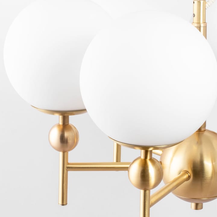 Astrid Hanglamp - messing/wit, 8 lampen - Globen Lighting