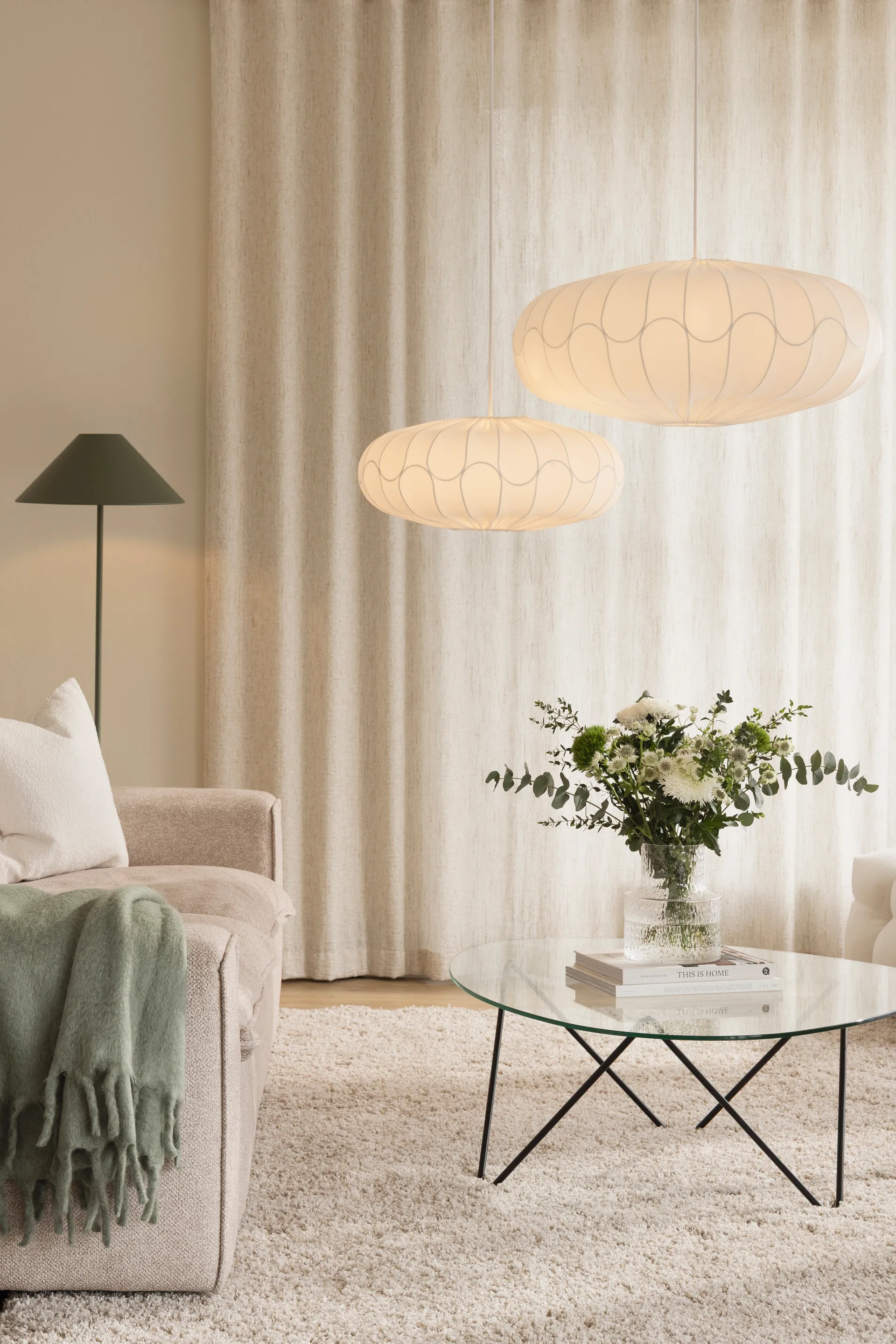 Bladverk lampenkap Ø50 cm, Wit Globen Lighting