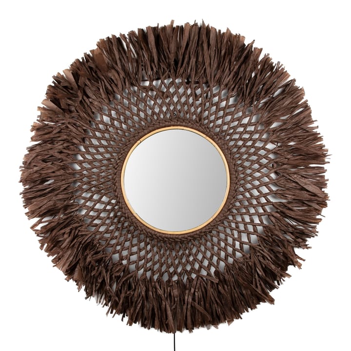 Boho wandlamp met spiegel Ø90 cm - Bruin - Globen Lighting