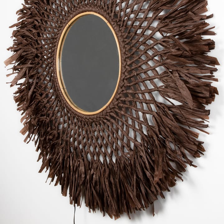Boho wandlamp met spiegel Ø90 cm - Bruin - Globen Lighting