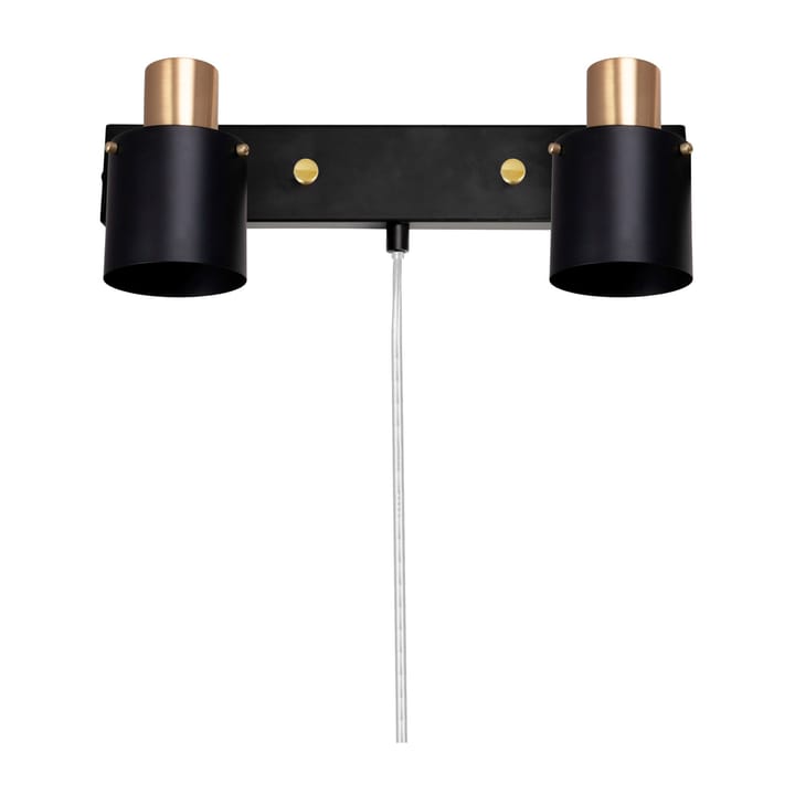 Clark 2 wandlamp, Zwart-geborsteld messing Globen Lighting