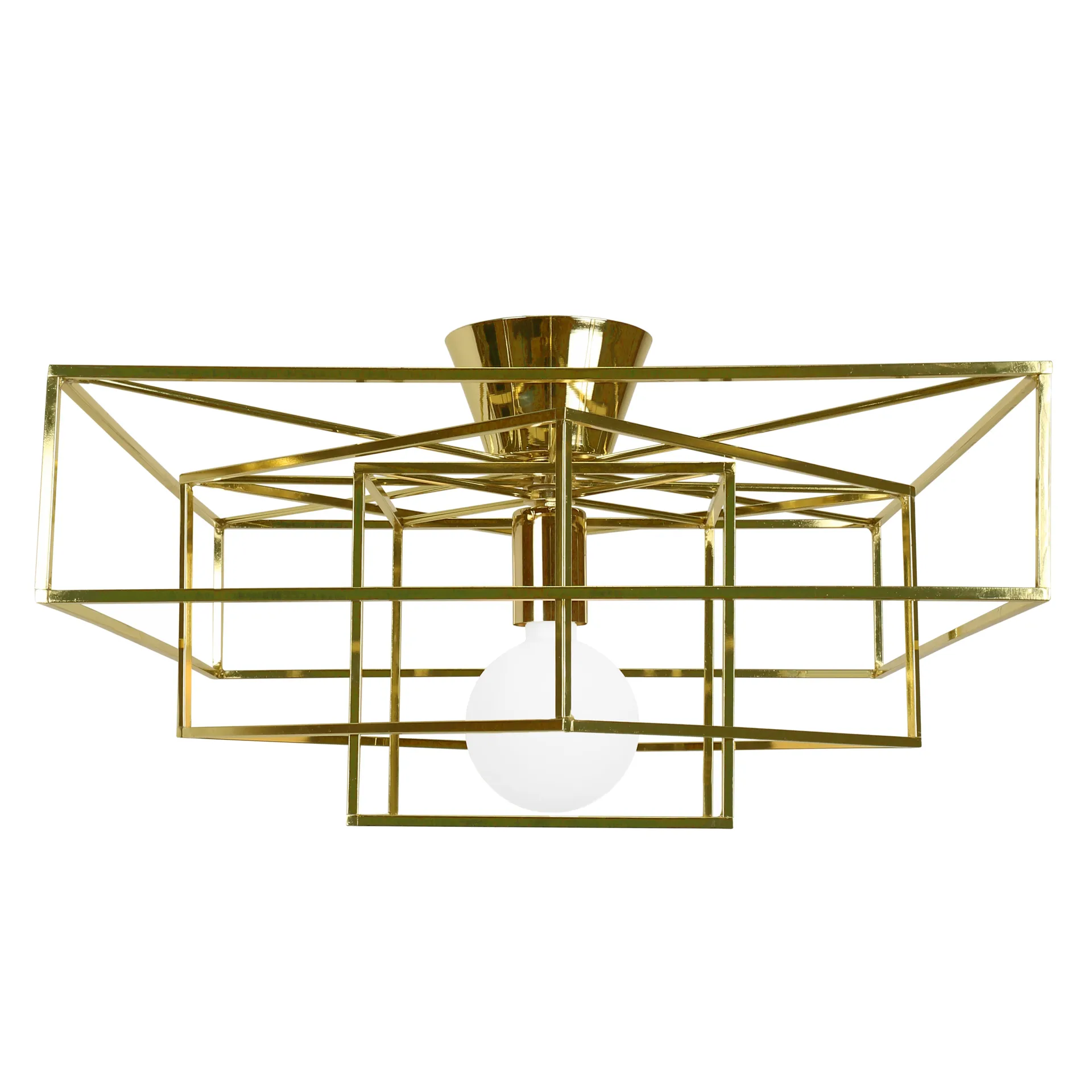 Cube plafondlamp, messing Globen Lighting