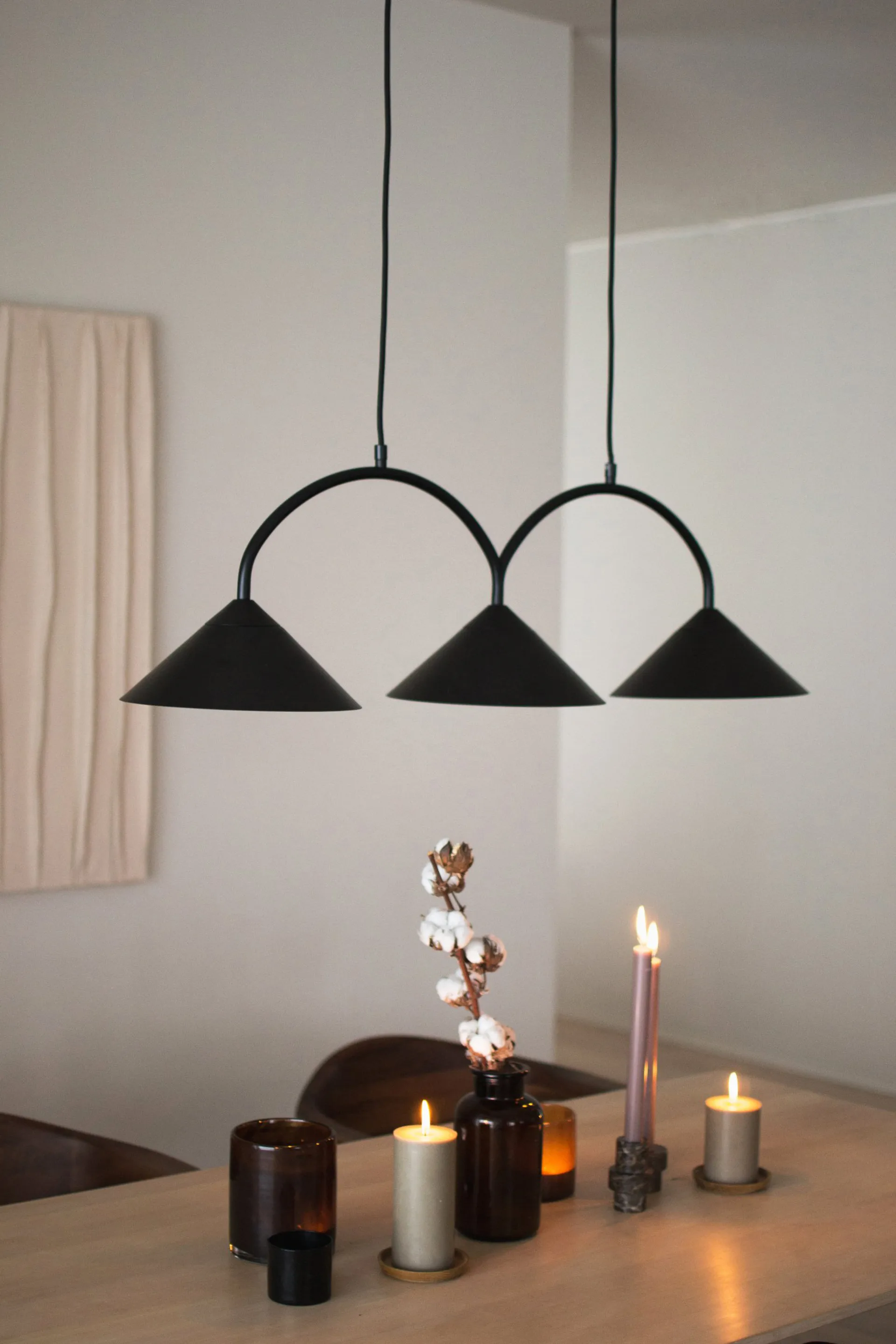 Curve hanglamp 3, Zwart Globen Lighting