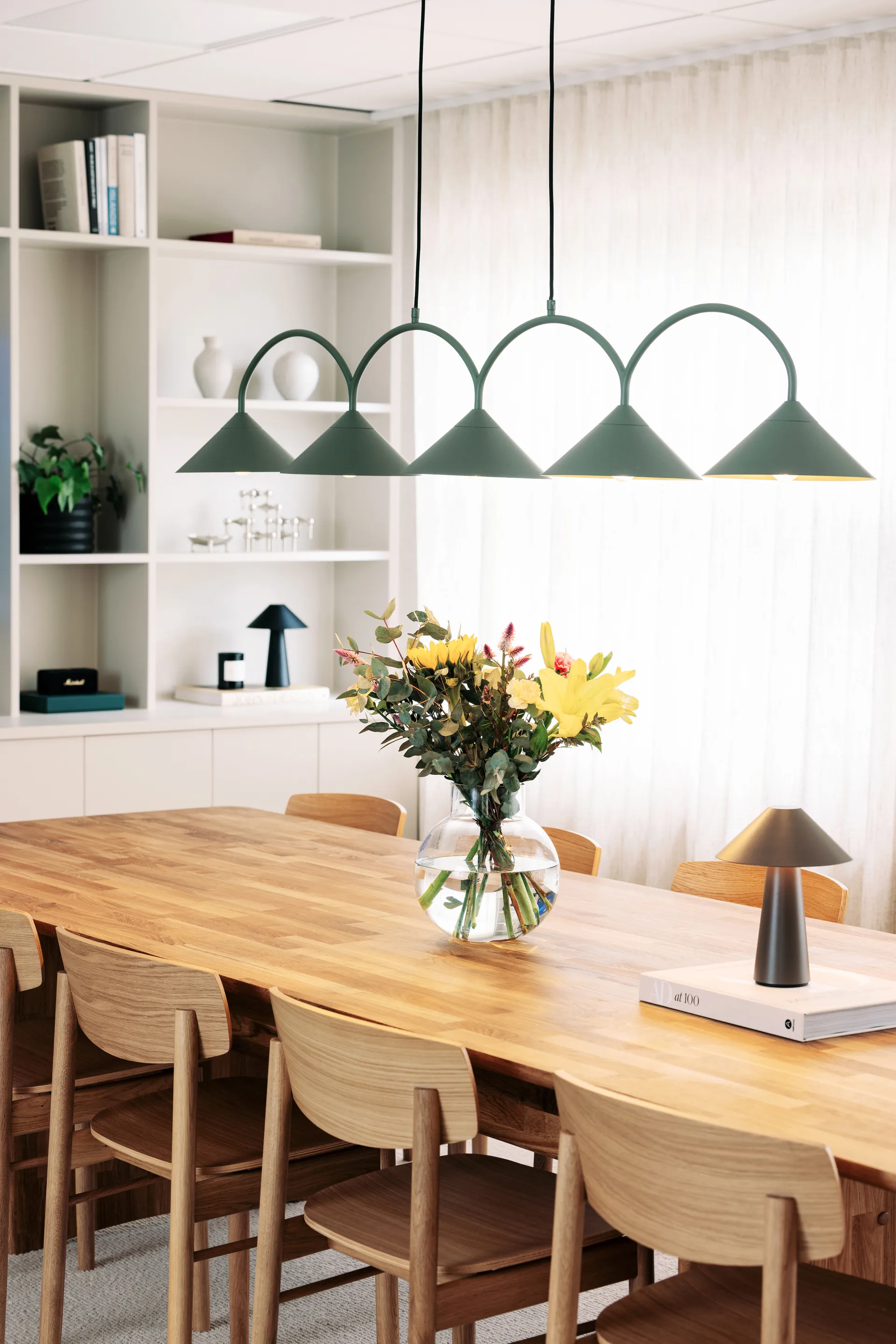 Curve hanglamp 5, Groen Globen Lighting