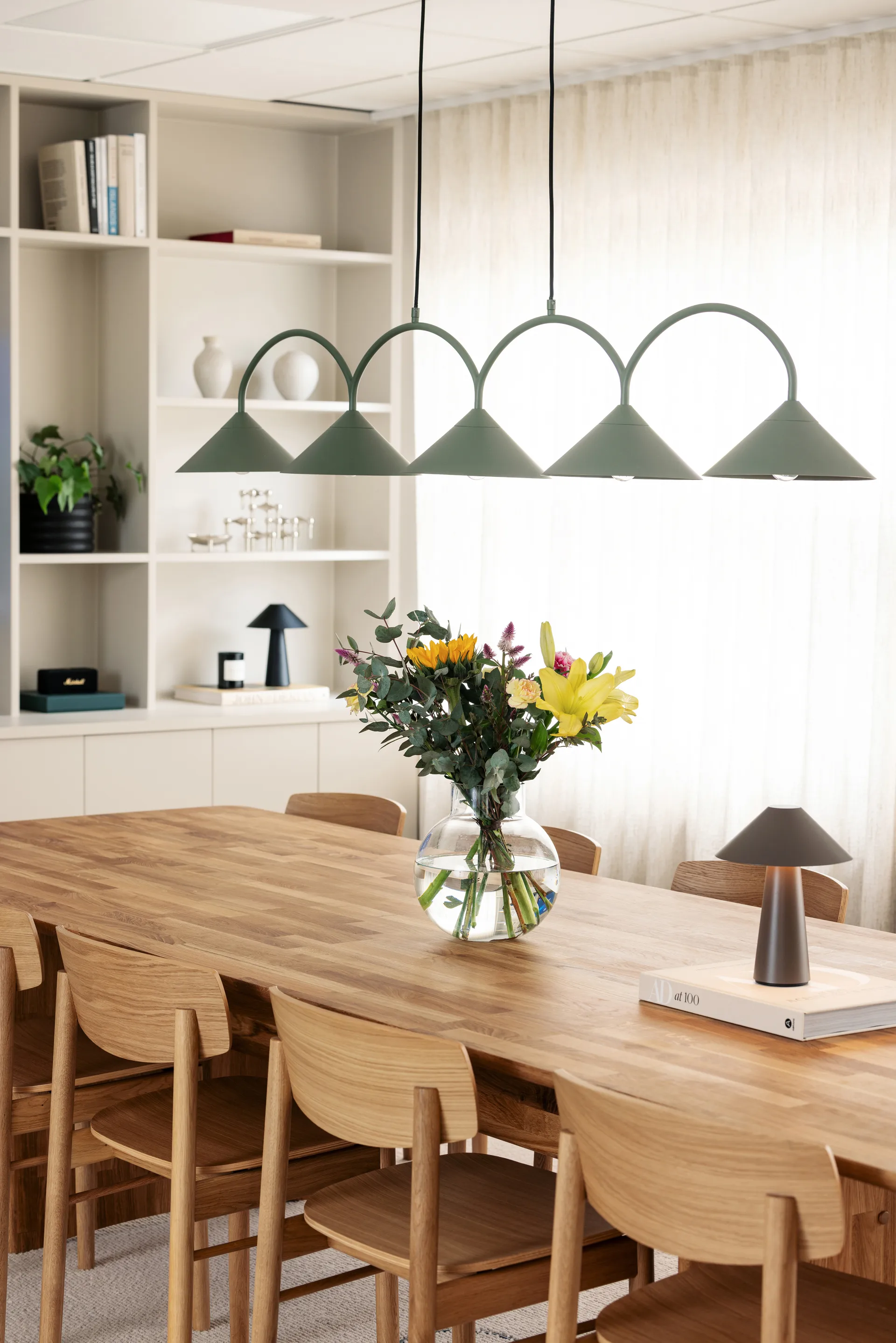 Curve hanglamp 5, Groen Globen Lighting