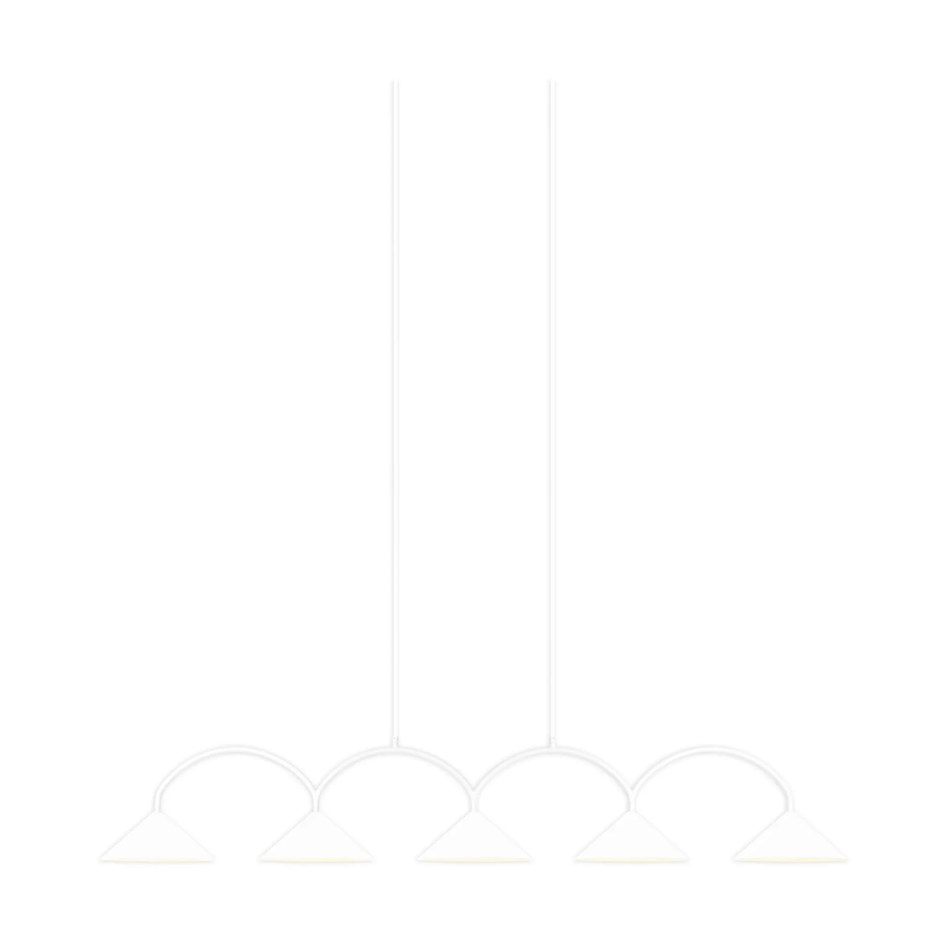 Curve hanglamp 5, Wit Globen Lighting