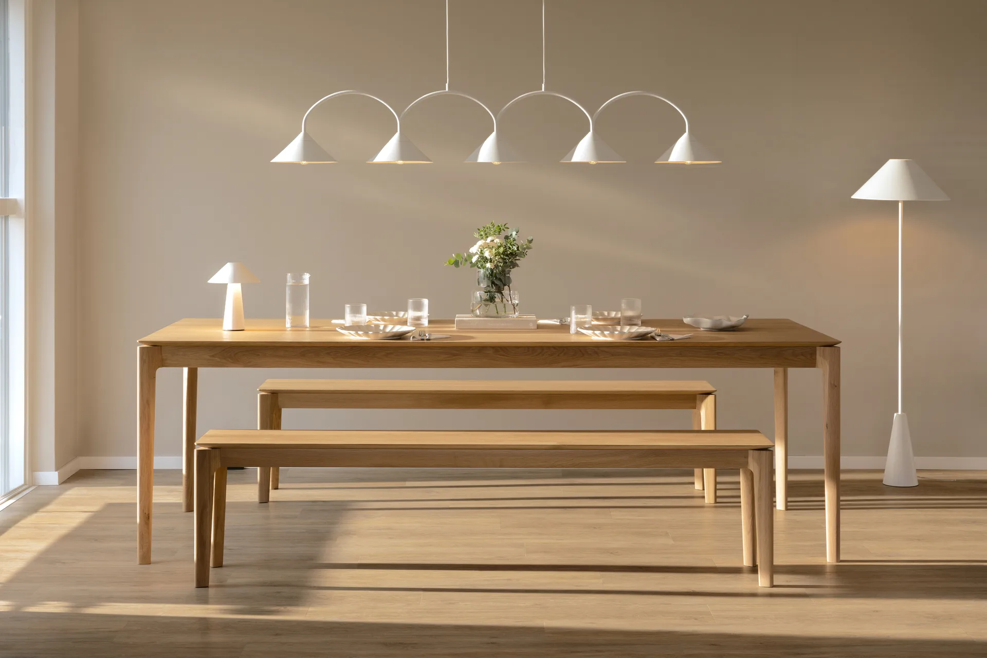 Curve hanglamp 5, Wit Globen Lighting