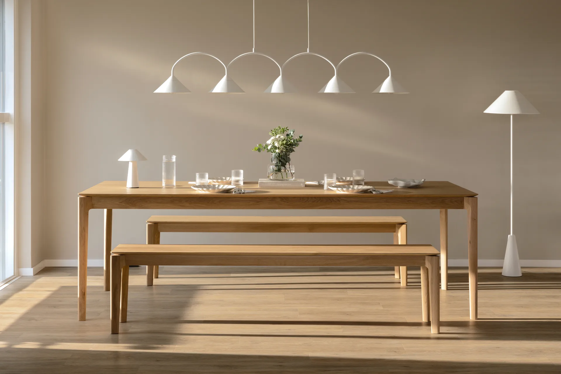 Curve hanglamp 5, Wit Globen Lighting