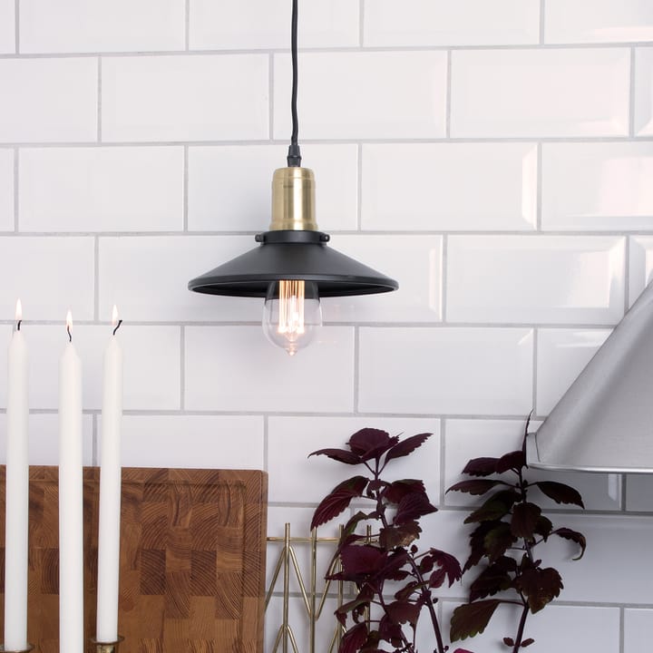 Disc hanglamp mini, Matzwart-geborsteld messing Globen Lighting