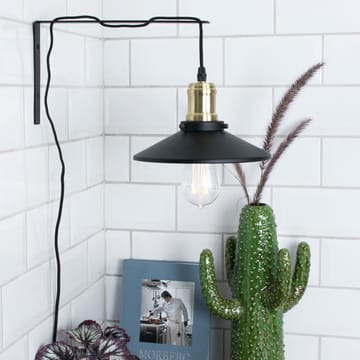 Disc muurlamp - Matzwart-geborsteld messing - Globen Lighting